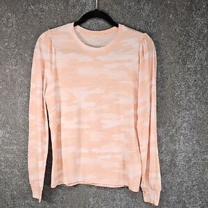 Lucky Brand Camo Tee, Peach Pink Tones, Size Small, NEW